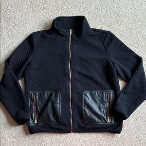 Jones New York Black Quilted Zip Up